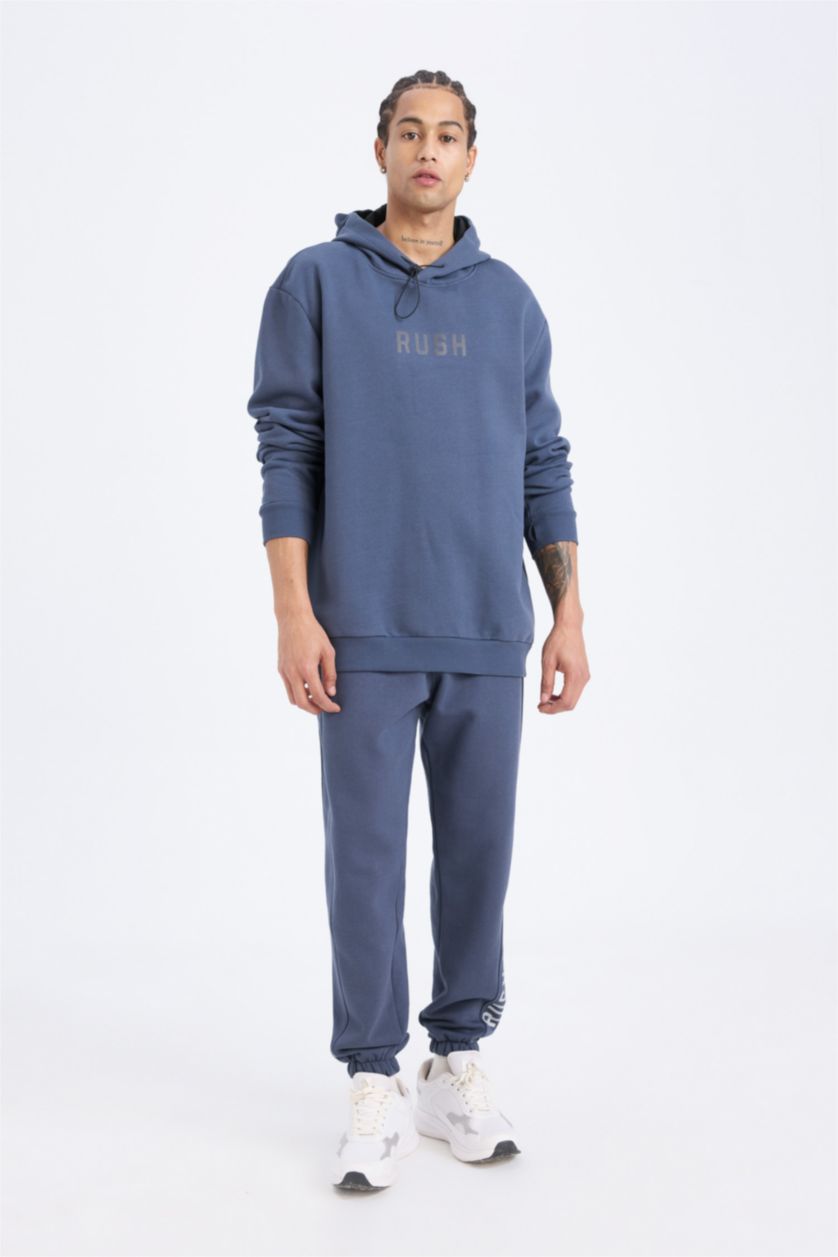 MAN NAVY Standard Fit Double Pocket Elastic Leg Jogger Sweatpants