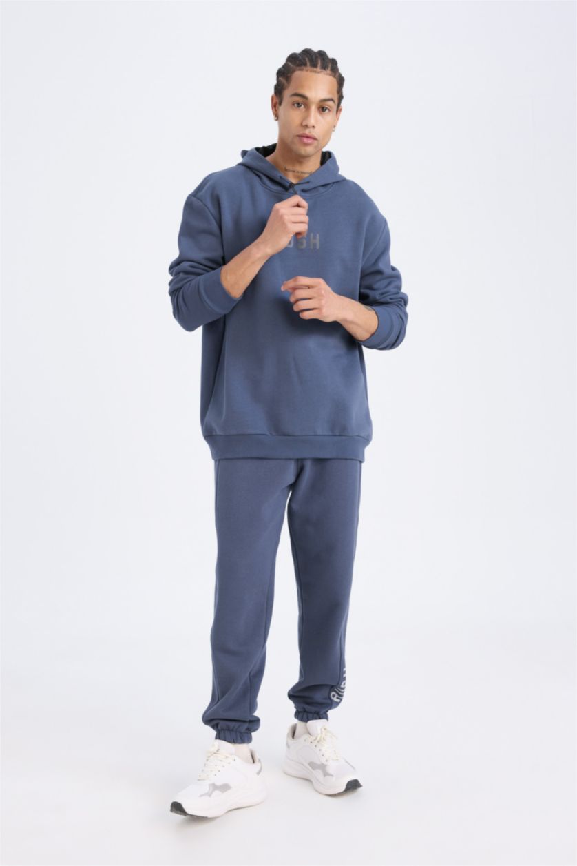 MAN NAVY Standard Fit Double Pocket Elastic Leg Jogger Sweatpants