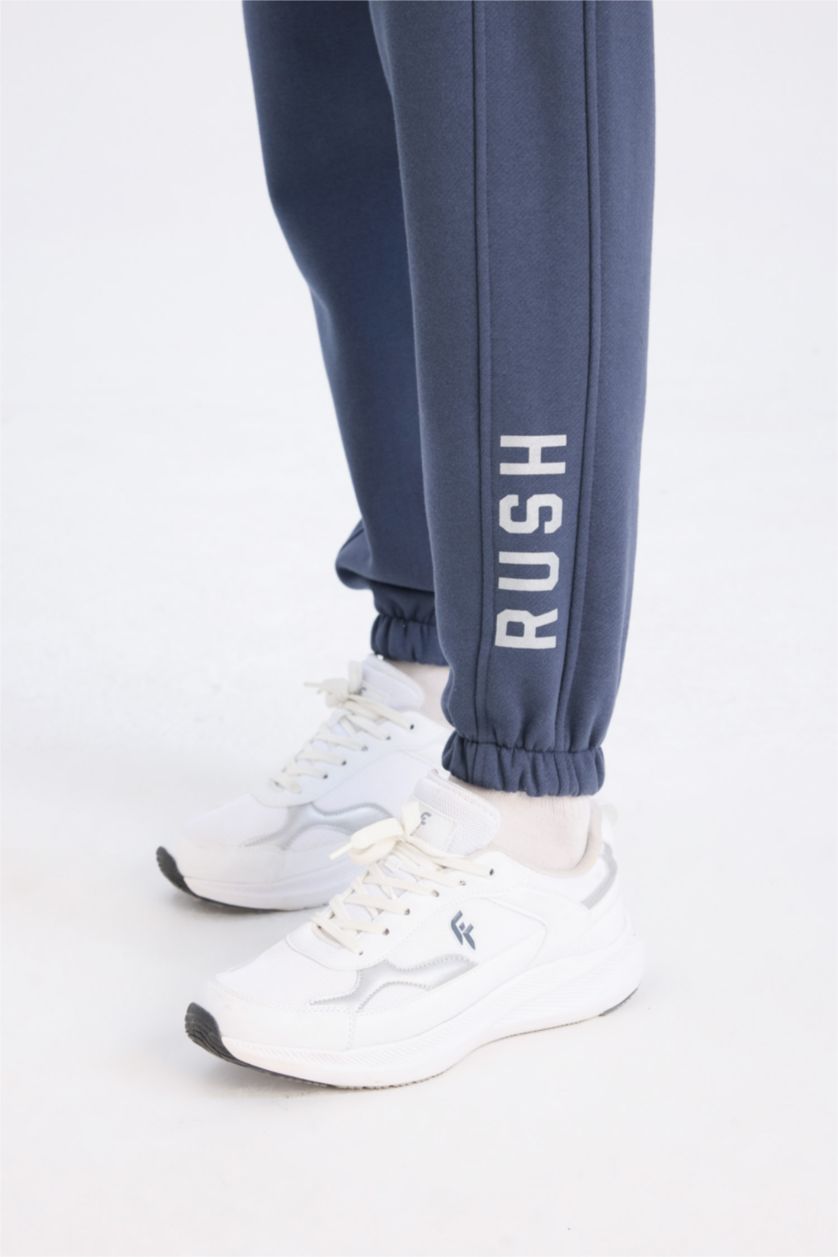 MAN NAVY Standard Fit Double Pocket Elastic Leg Jogger Sweatpants