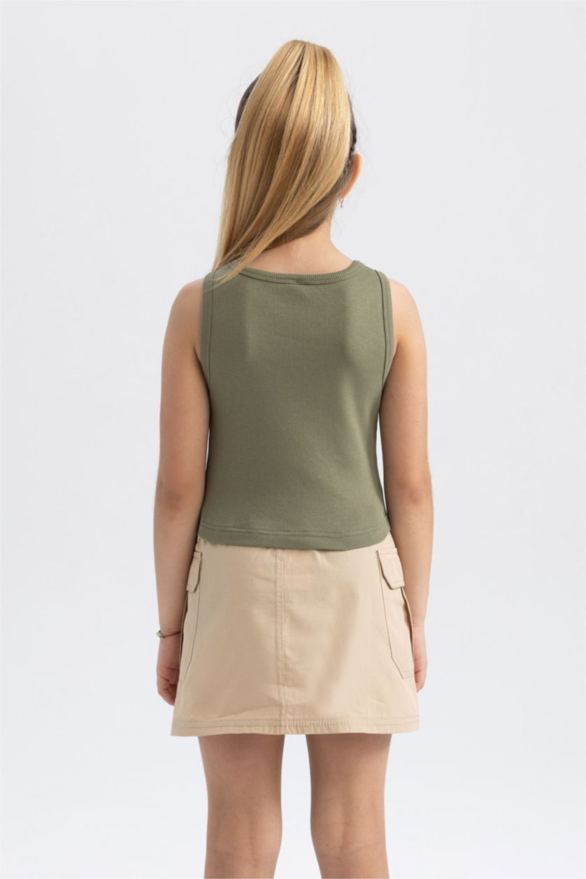 GIRLS & TEENS Light Khaki Girl Basic Tank Top