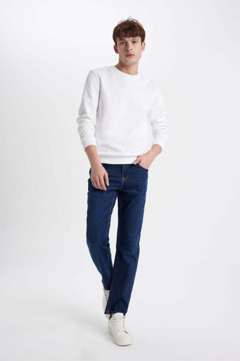 MAN Dark Blue Sergio Regular Fit Trousers