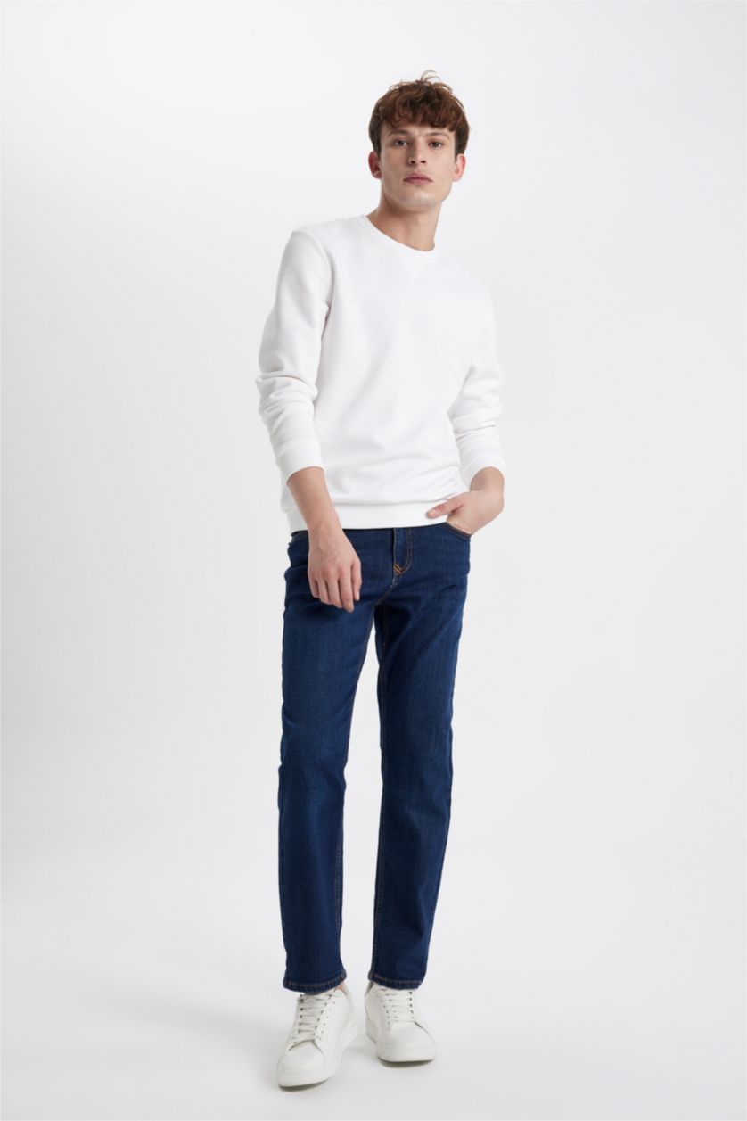 MAN Dark Blue Sergio Regular Fit Trousers
