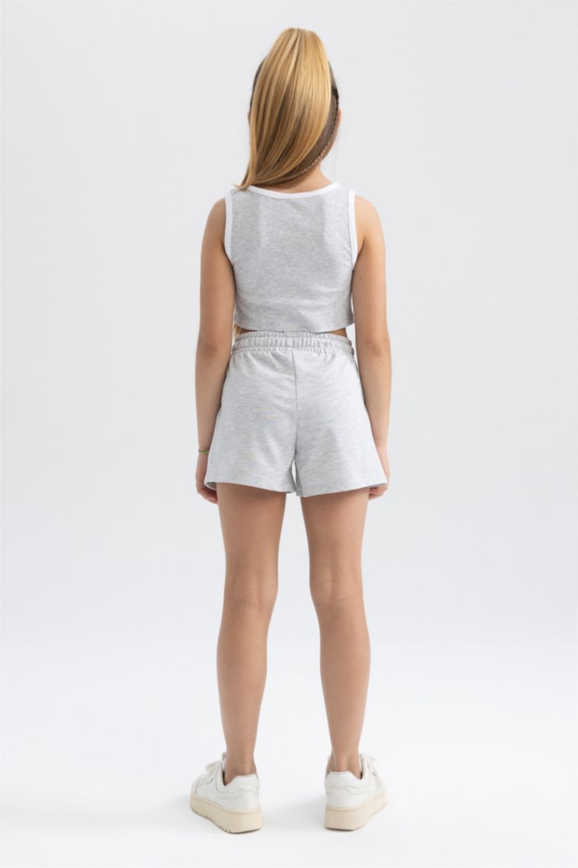 GIRLS & TEENS Grey Melange طقم قصة مريحة