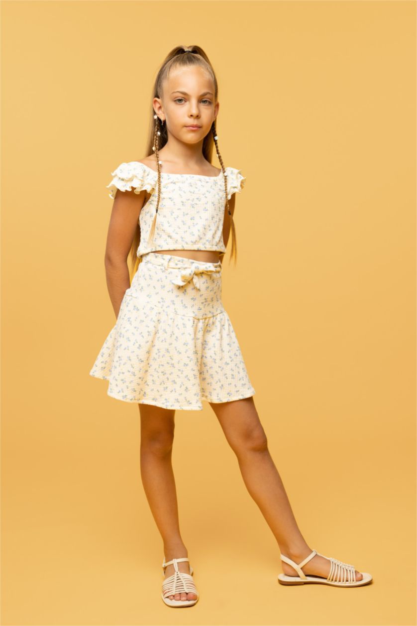 FILLES Écru Jupe En Tricot Coupe régulière pour Fille