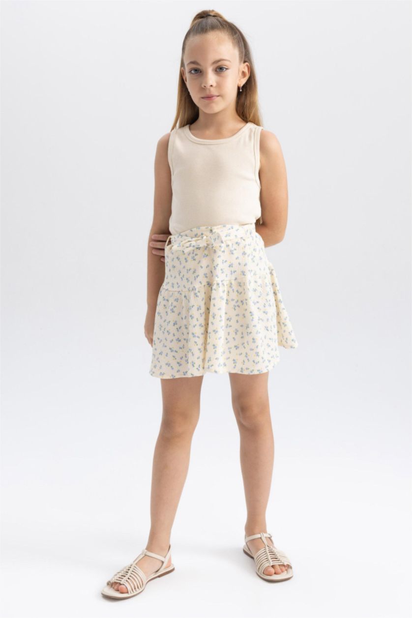 FILLES Écru Jupe En Tricot Coupe régulière pour Fille