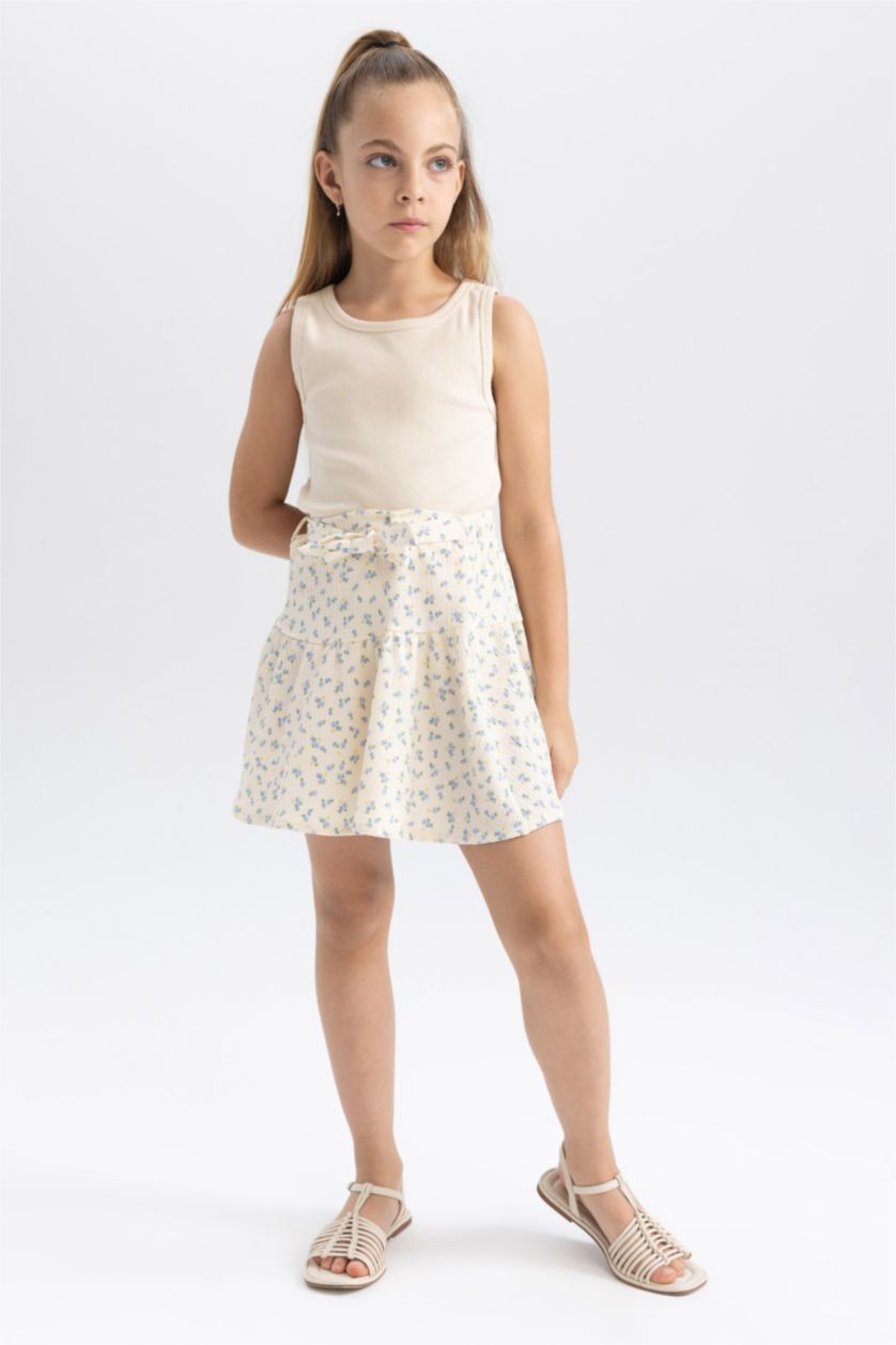 FILLES Écru Jupe En Tricot Coupe régulière pour Fille