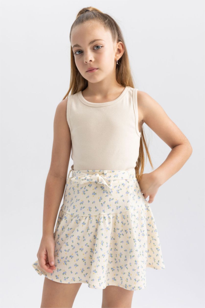 FILLES Écru Jupe En Tricot Coupe régulière pour Fille