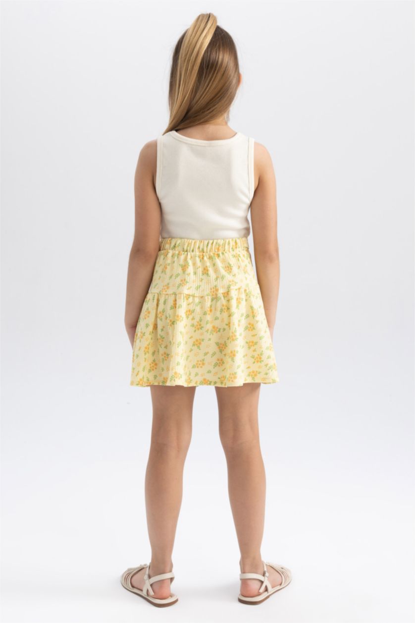 FILLES Jaune Clair Jupe En Tricot Coupe régulière pour Fille