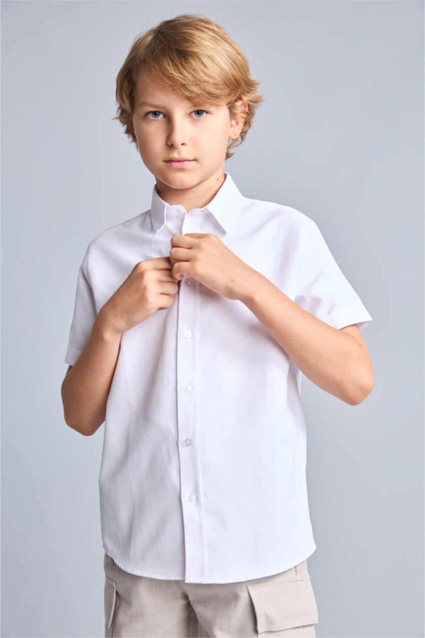 Young Boys - Teen Boys White Regular Fit Short Sleeve Shirt