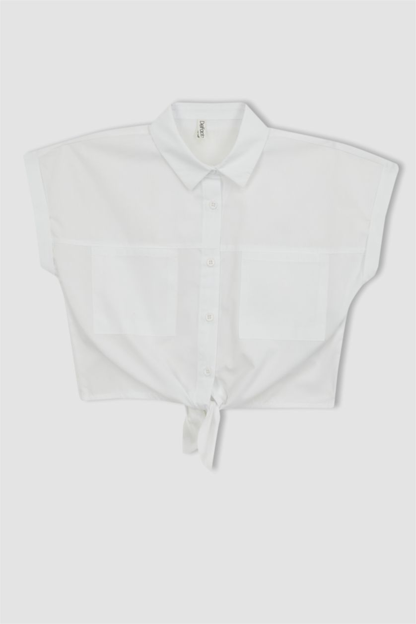 GIRLS & TEENS White Crop Short Sleeve Shirt