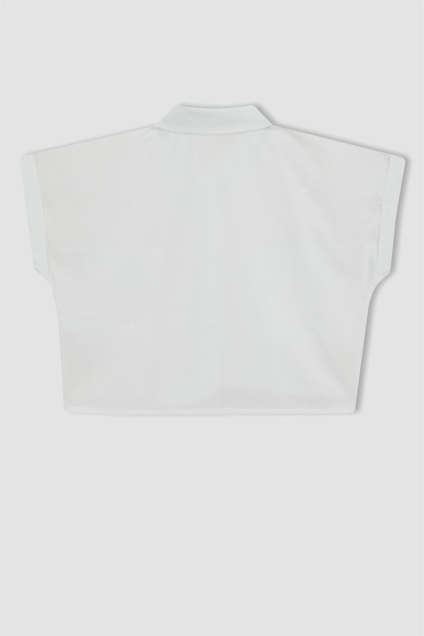 GIRLS & TEENS White Crop Short Sleeve Shirt