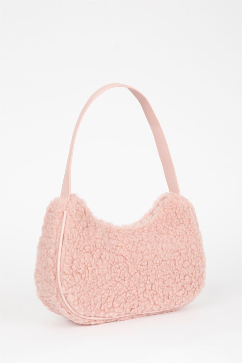 Kadın Açık Pembe Kadın Pelüş El Çantası