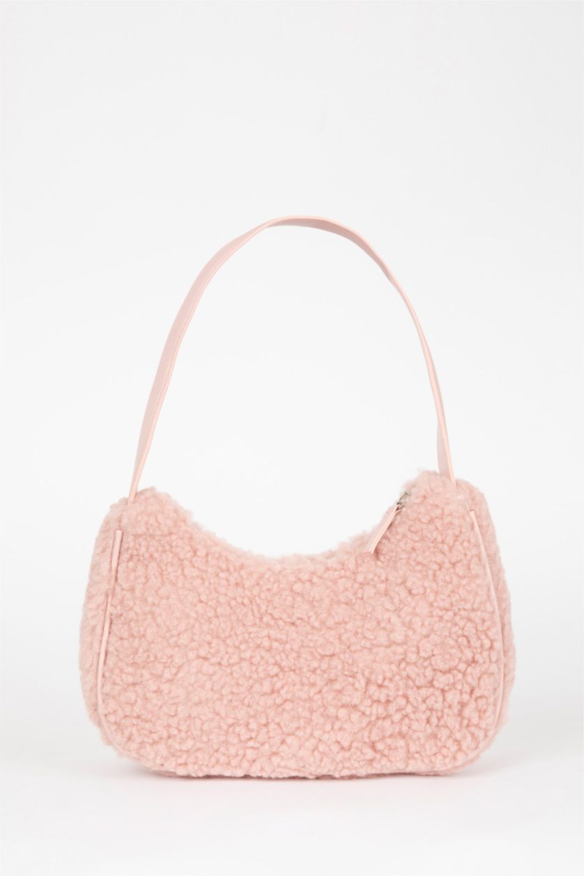 Kadın Açık Pembe Kadın Pelüş El Çantası