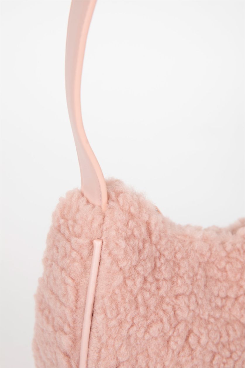 Kadın Açık Pembe Kadın Pelüş El Çantası