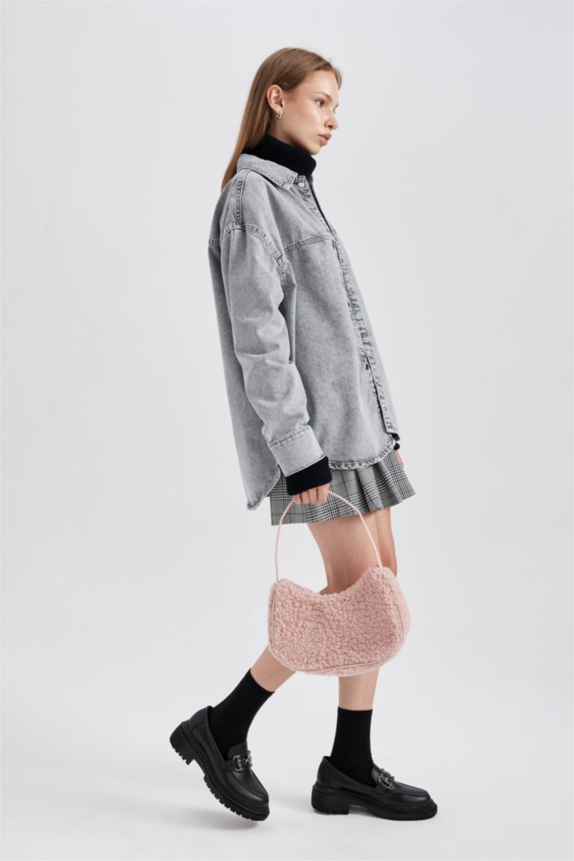 Kadın Açık Pembe Kadın Pelüş El Çantası