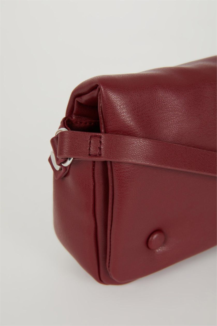 Әйелдерге Бордо Әйелдерге полиуретан иық сөмкесі