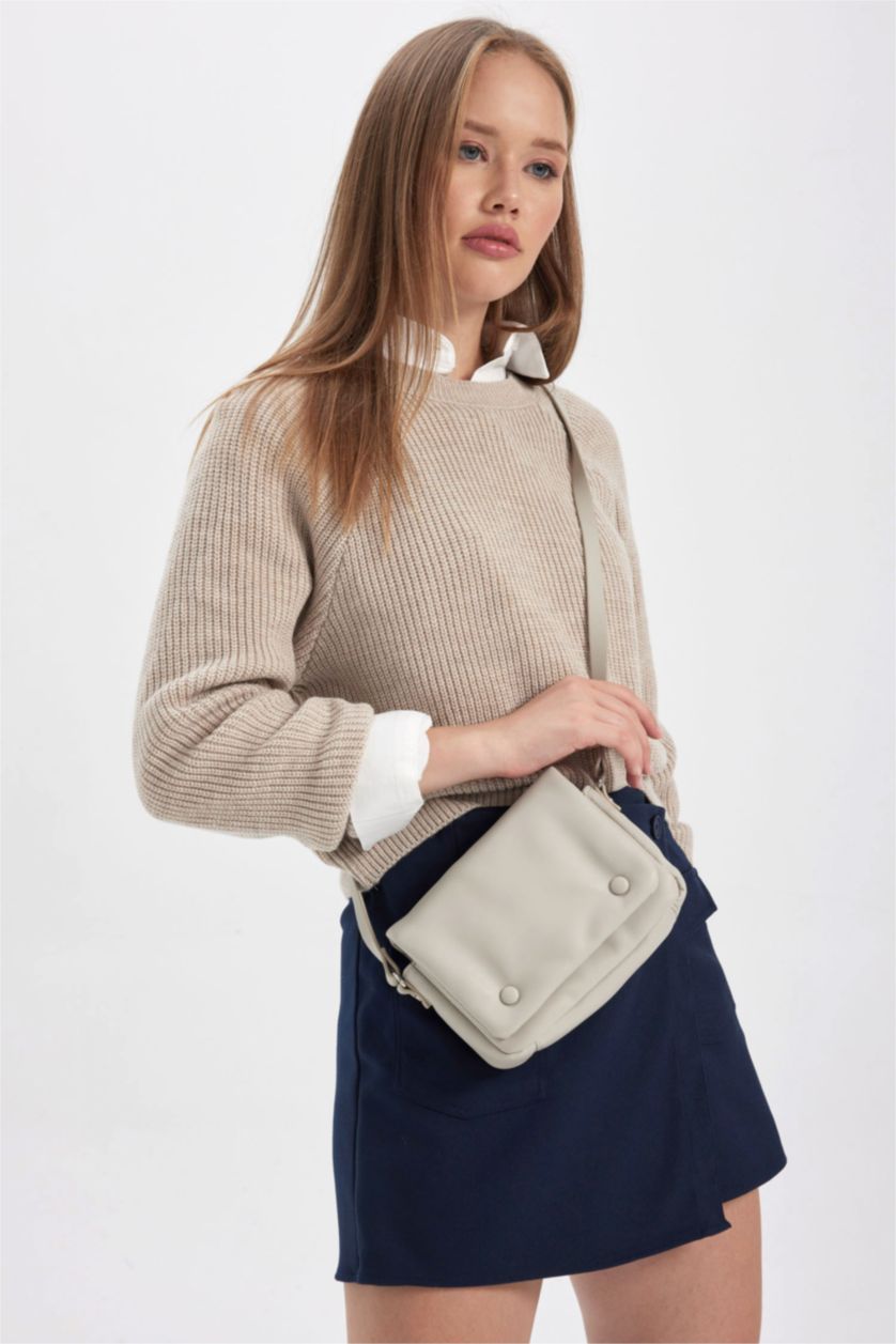 FEMME Gris Clair Sac Bandoulière Cuir Synthétique Pour Femme