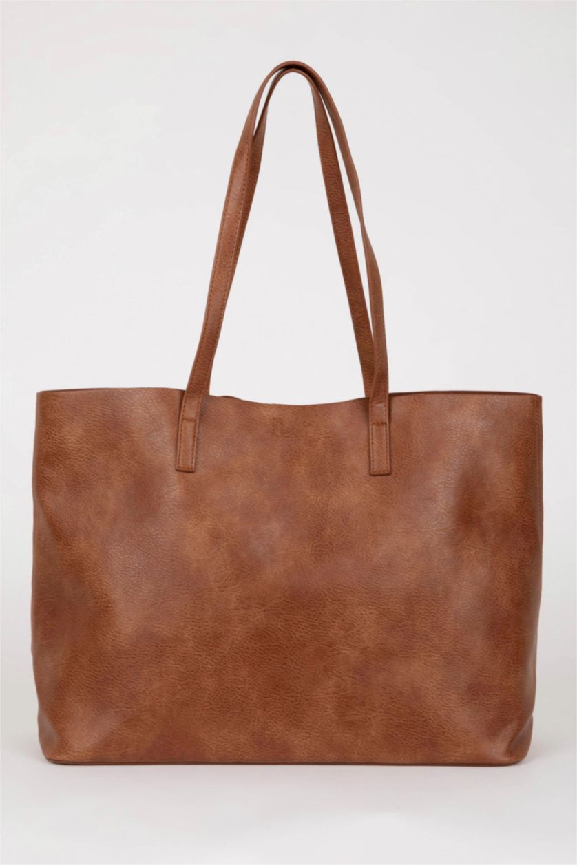 FEMME Marron Sac porté épaule en Simili-cuir pour Femme