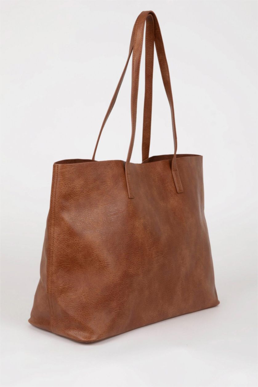 FEMME Marron Sac porté épaule en Simili-cuir pour Femme