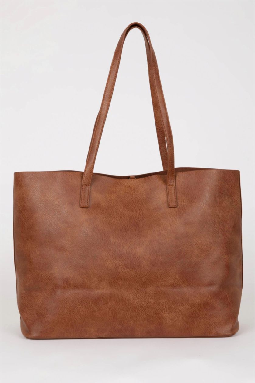 FEMME Marron Sac porté épaule en Simili-cuir pour Femme
