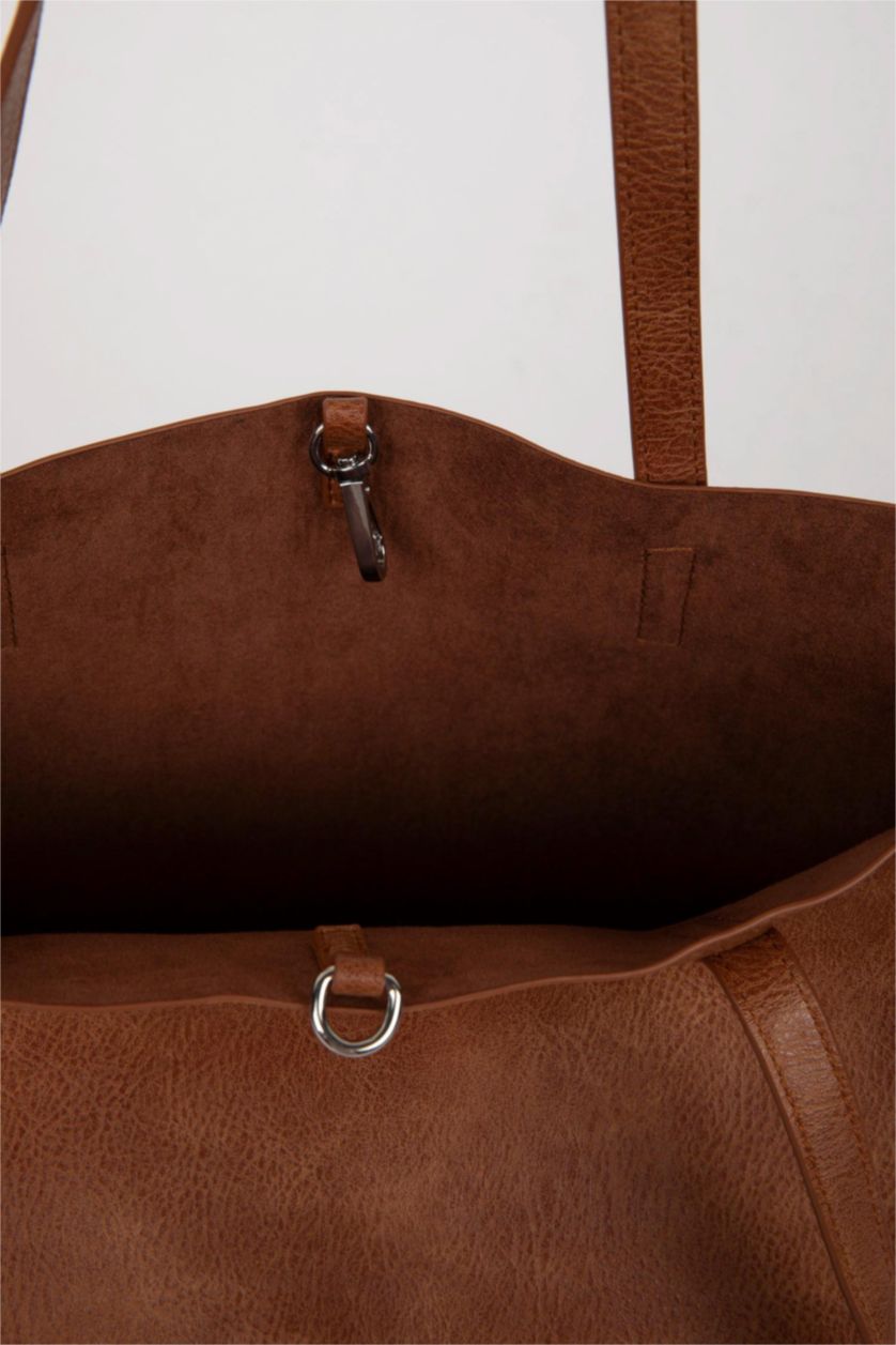 FEMME Marron Sac porté épaule en Simili-cuir pour Femme