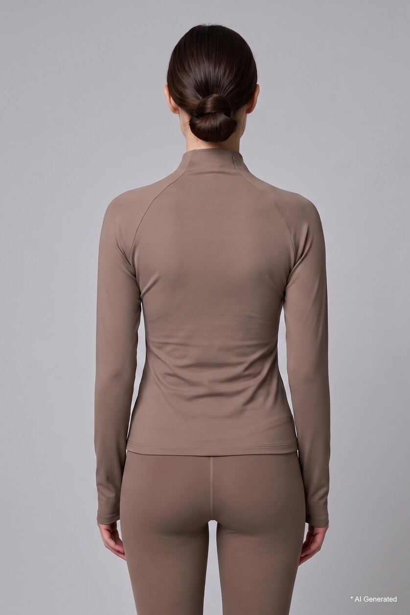 WOMAN Light Brown Standard Fit Long Sleeve T-Shirt