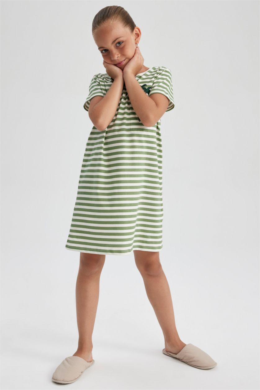 GIRLS & TEENS Sand Regular Fit Short Sleeve Dress