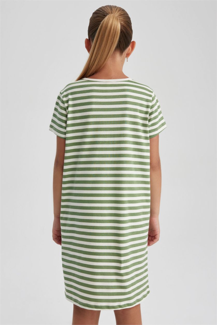 GIRLS & TEENS Sand Regular Fit Short Sleeve Dress