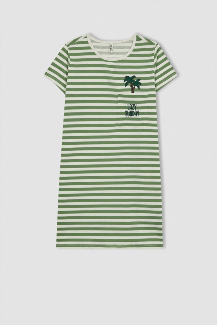 GIRLS & TEENS Sand Regular Fit Short Sleeve Dress