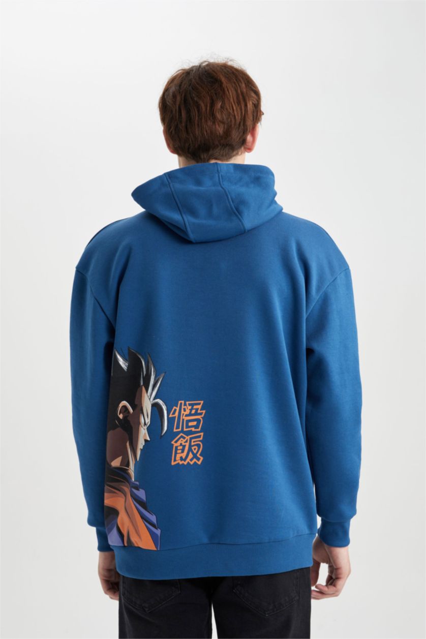 Erkek Koyu Mavi Boxy Fıt Sweatshirt