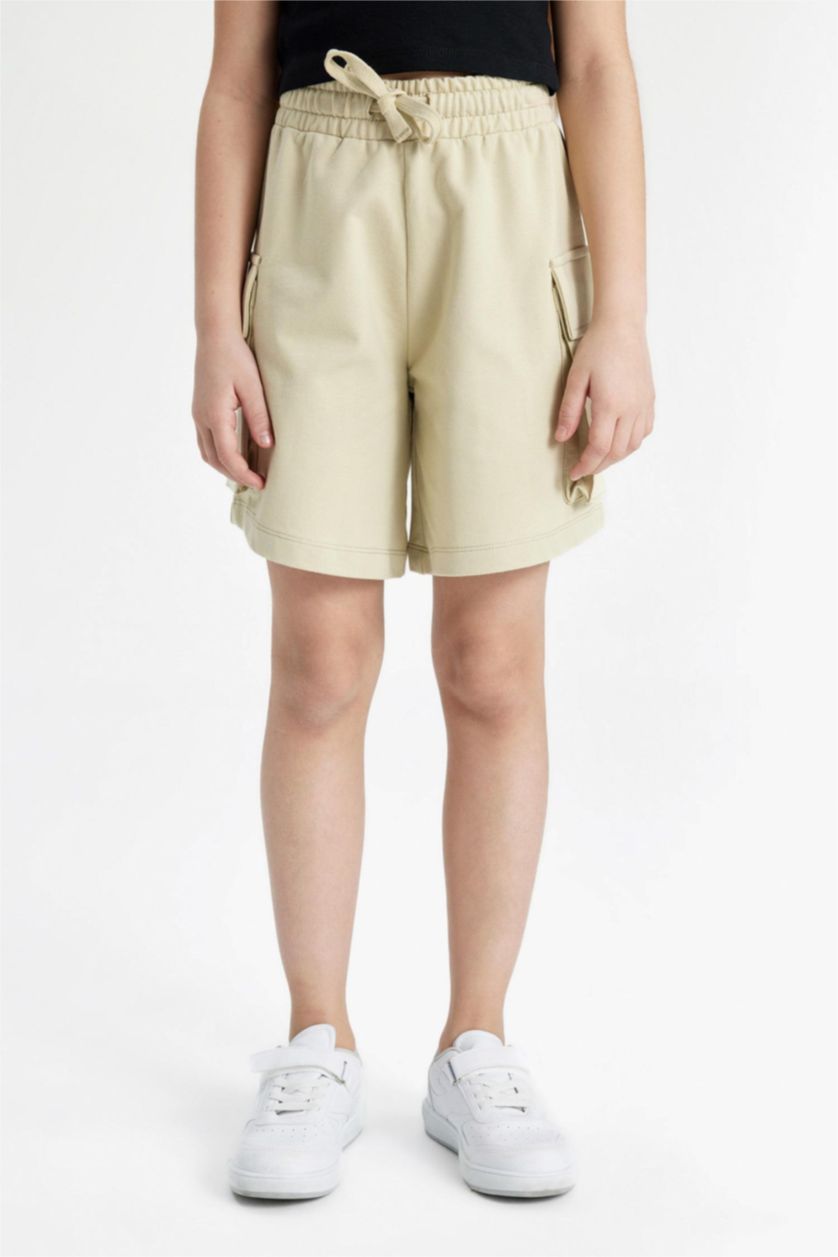 Girls & Teens Stone Girl Cargo Fit Sweatshirt Fabric Shorts