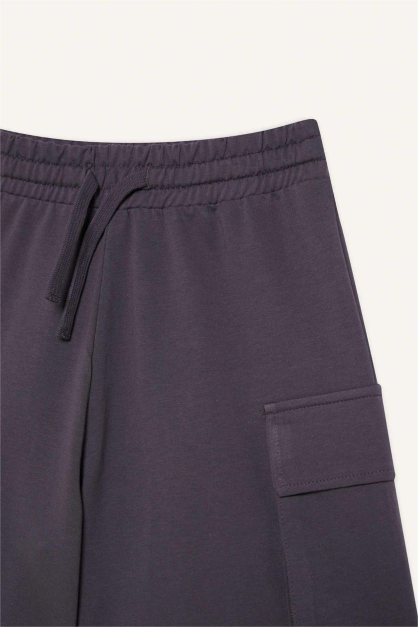 Girls & Teens Anthracite Girl Cargo Fit Sweatshirt Fabric Shorts