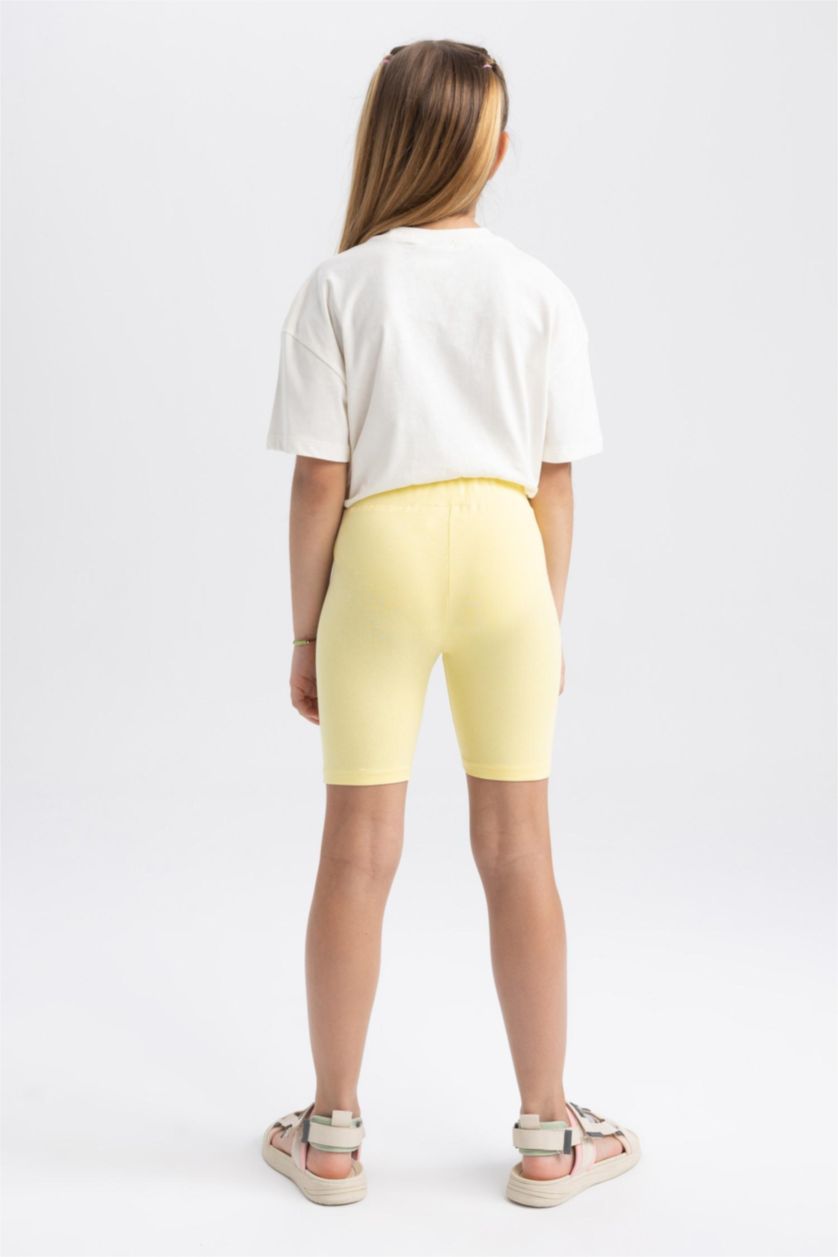 GIRLS & TEENS Yellow Girl Biker 2-Pack Tights