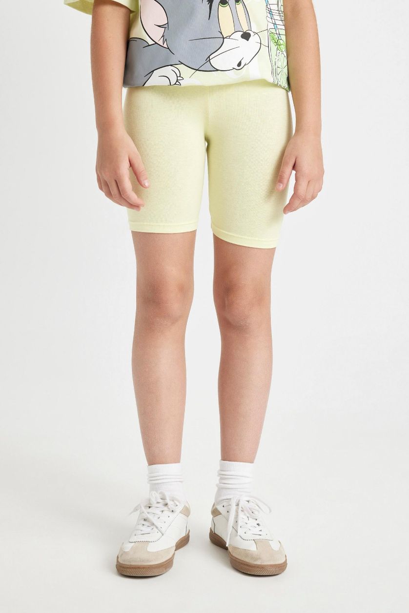 Girls & Teens Light Green Girl Biker Leggings