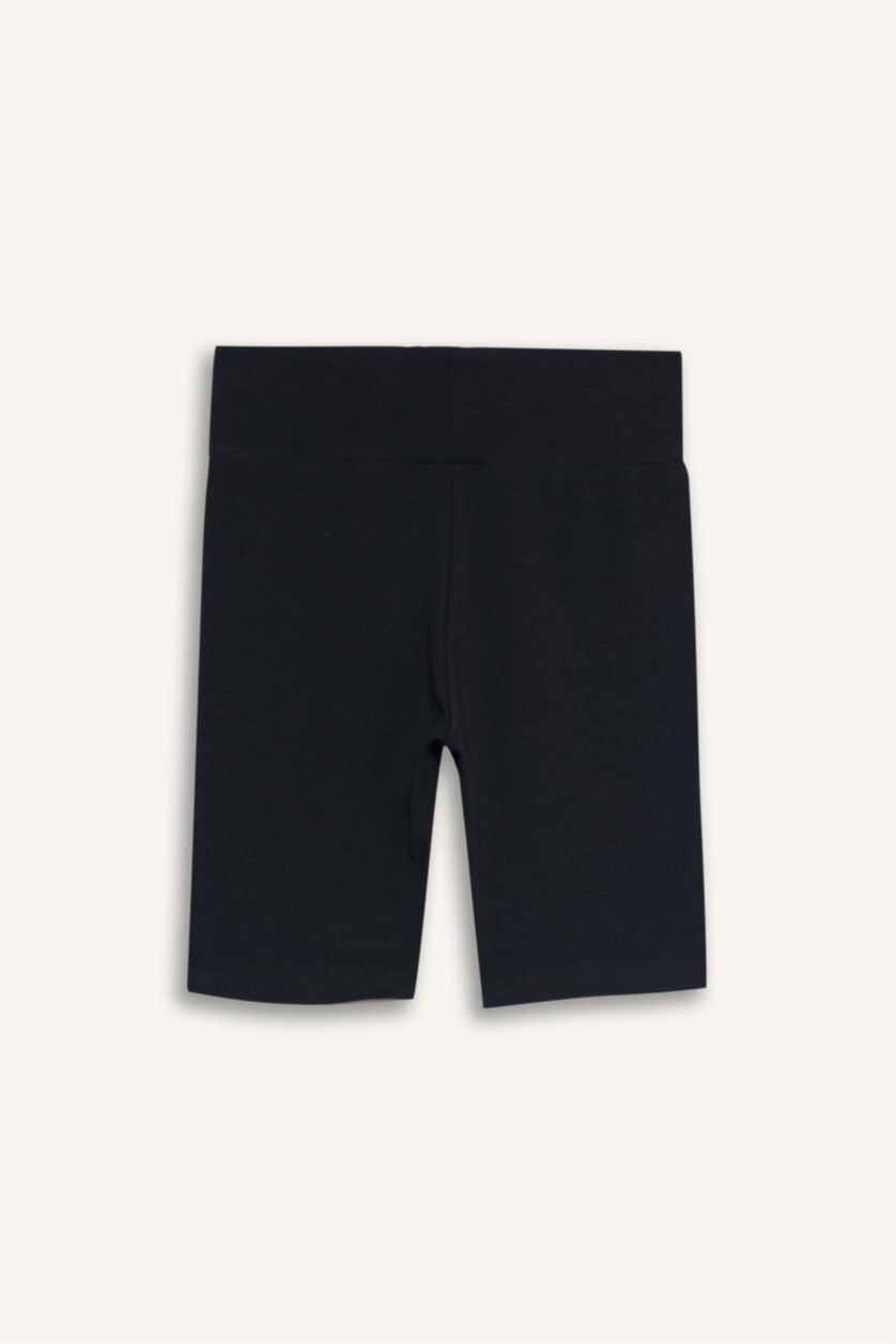 Kız Çocuk - Genç Kız Siyah Baskılı Biker Tayt Kız Çocuk