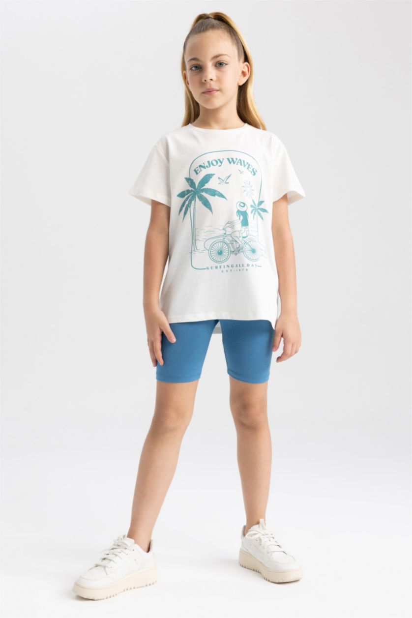 GIRLS & TEENS Dark Blue Girl's Biker 2-Pack Leggings