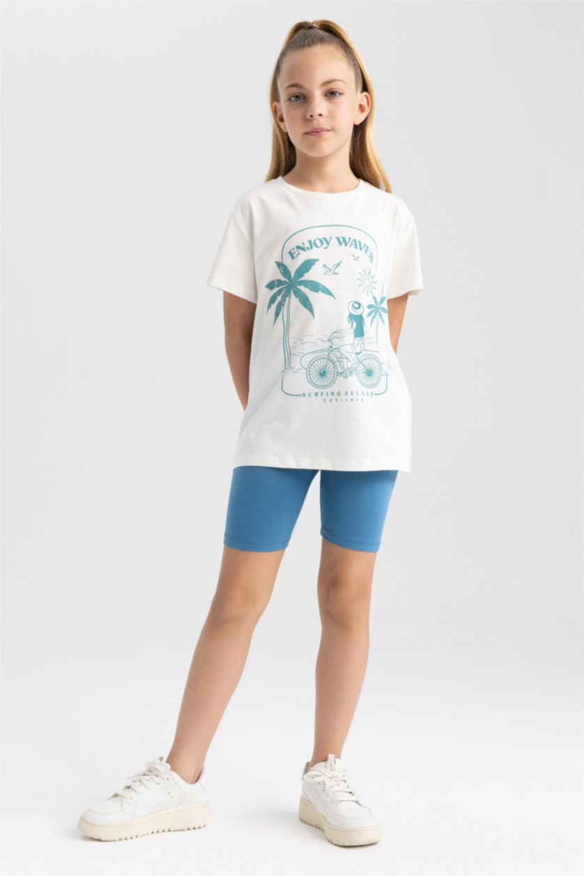 GIRLS & TEENS Dark Blue Girl's Biker 2-Pack Leggings