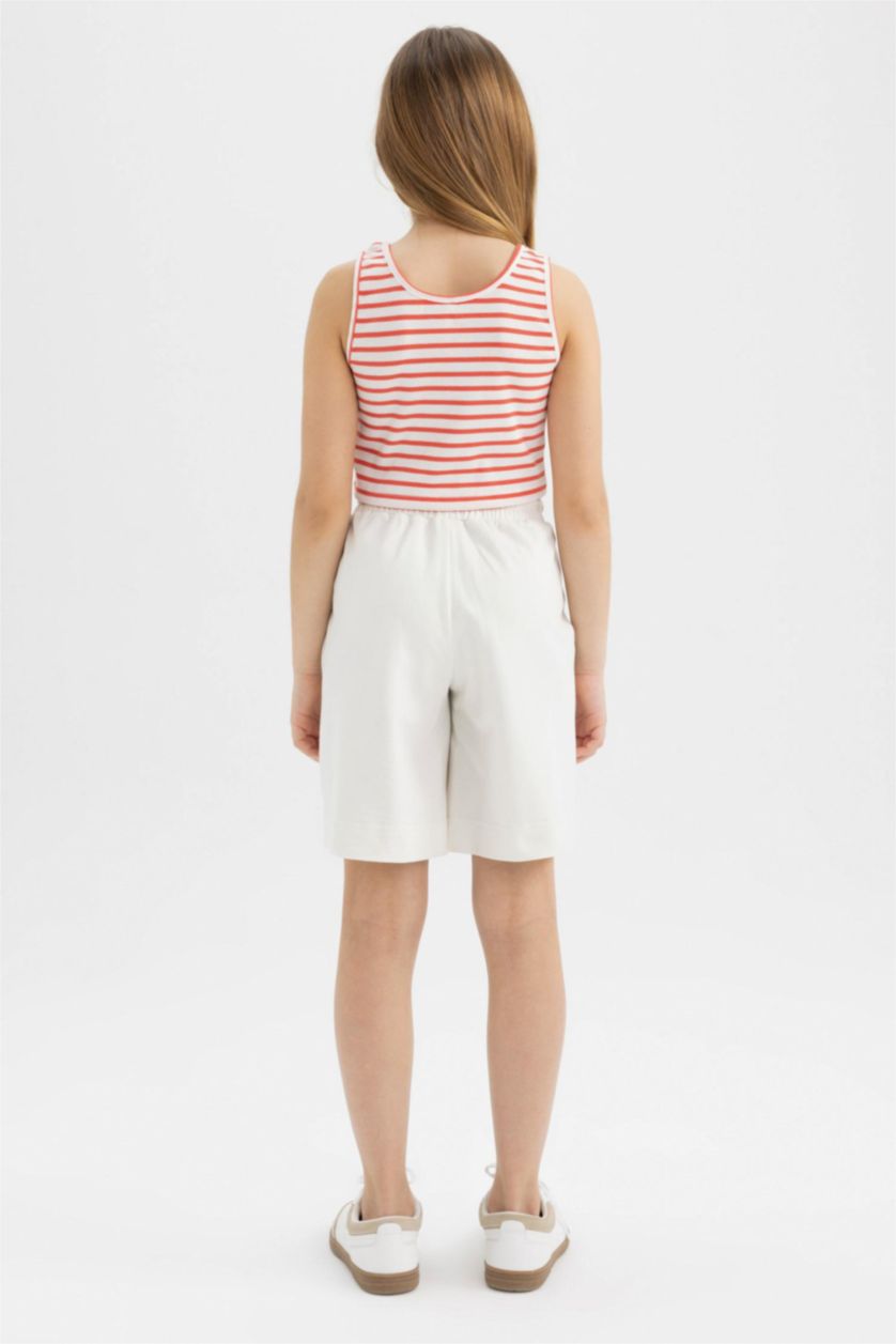 Girls & Teens Ecru Girl Sweatshirt Fabric Shorts