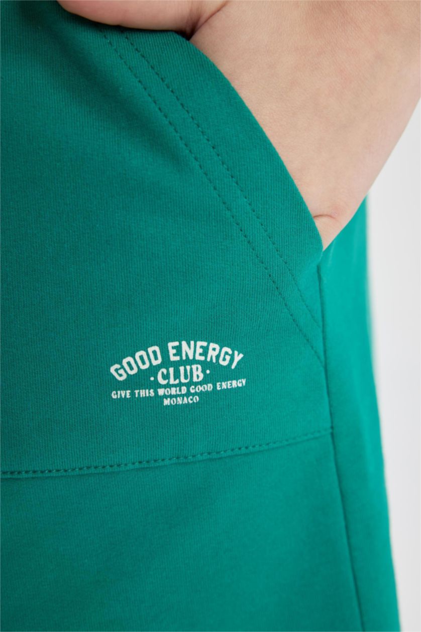 GIRLS & TEENS Green Girl Sweatshirt Fabric Shorts