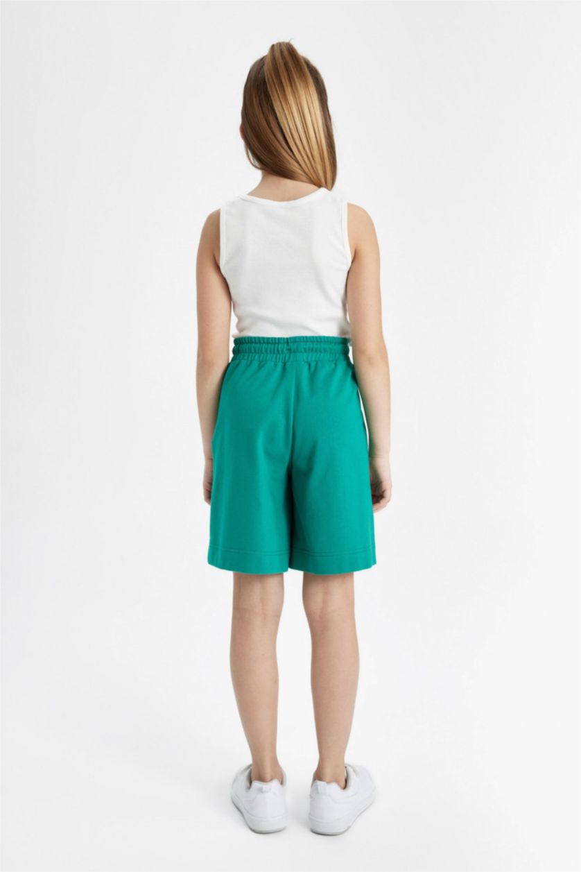 GIRLS & TEENS Green Girl Sweatshirt Fabric Shorts