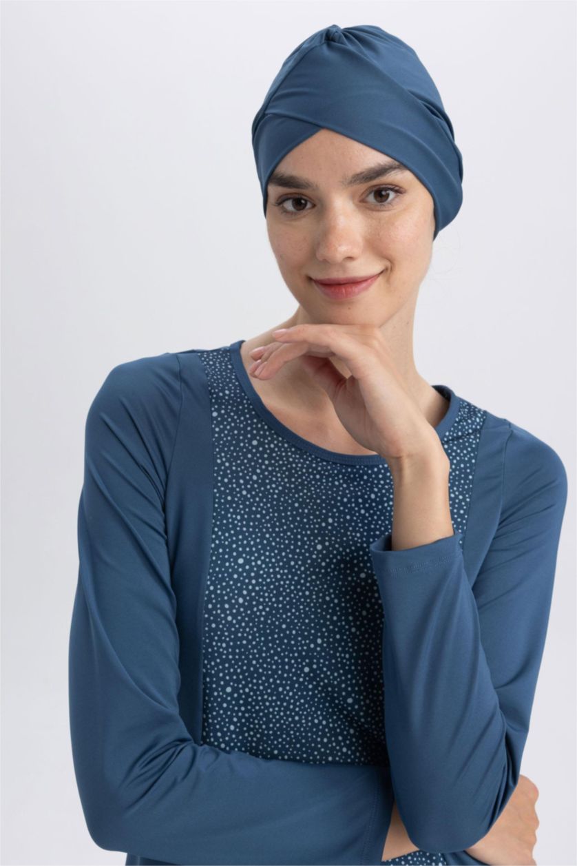 حريمي نيلي بوركيني بقصة عادية من 3 قطع