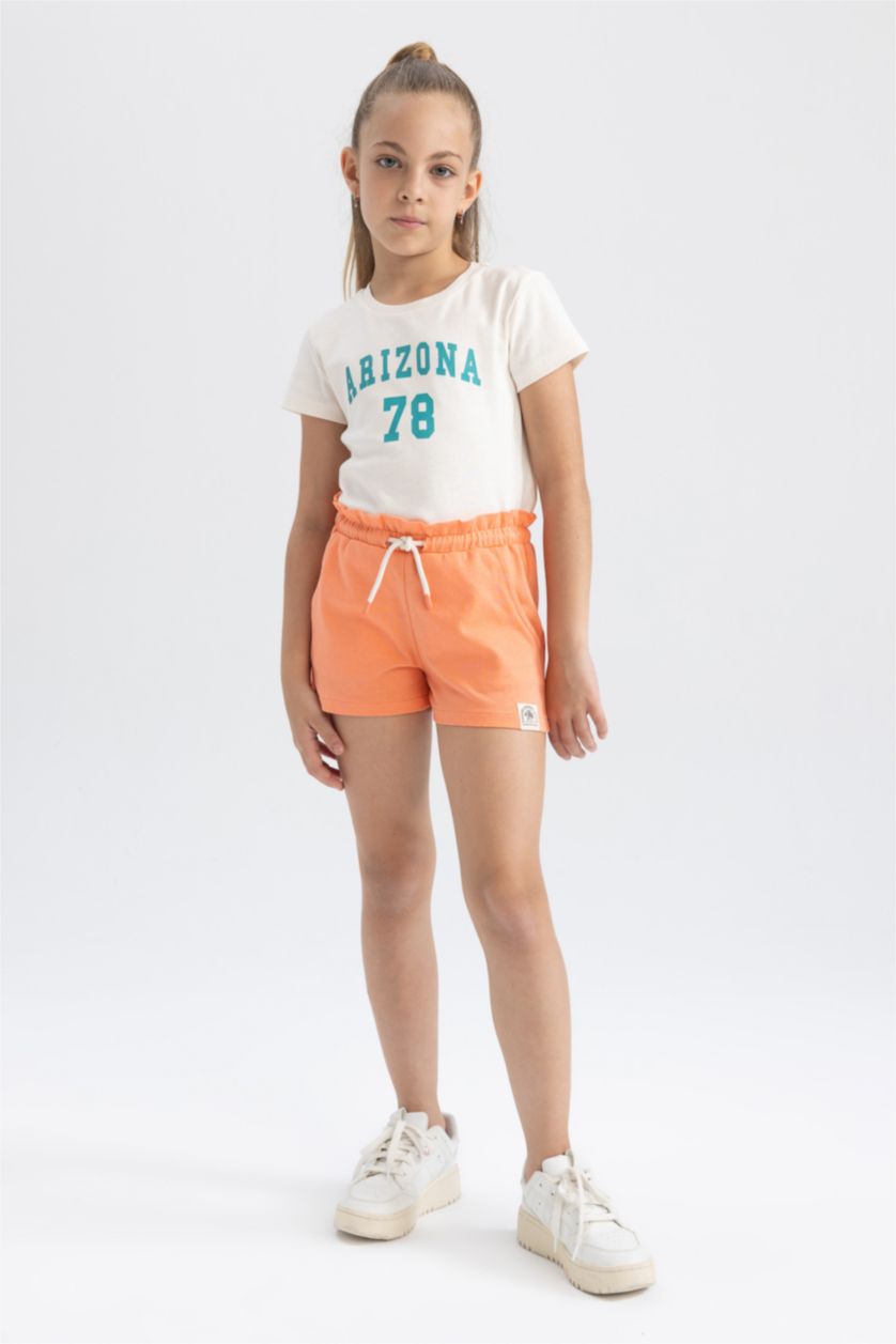 GIRLS & TEENS Salmon Paperbag Fit Shorts