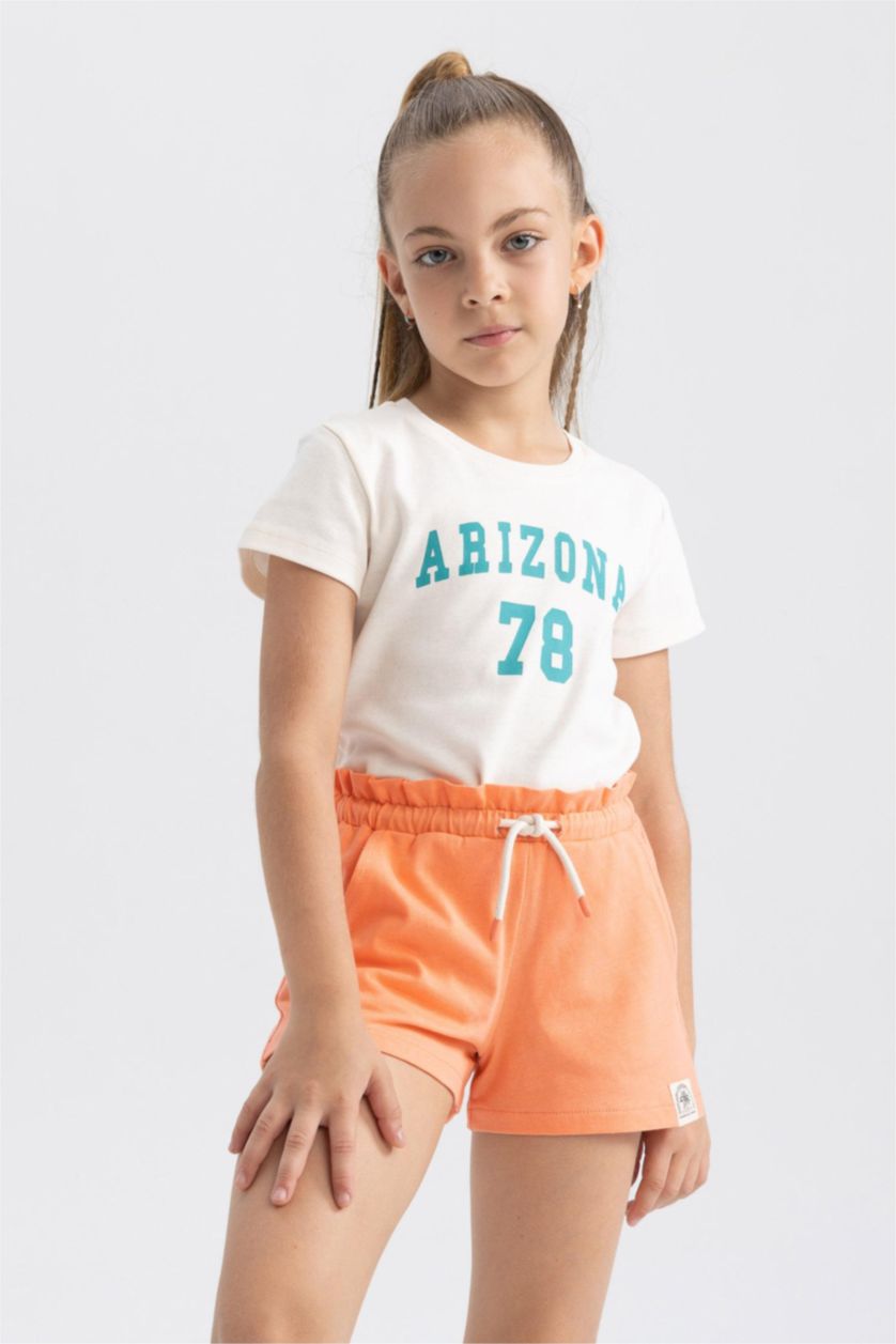 GIRLS & TEENS Salmon Paperbag Fit Shorts