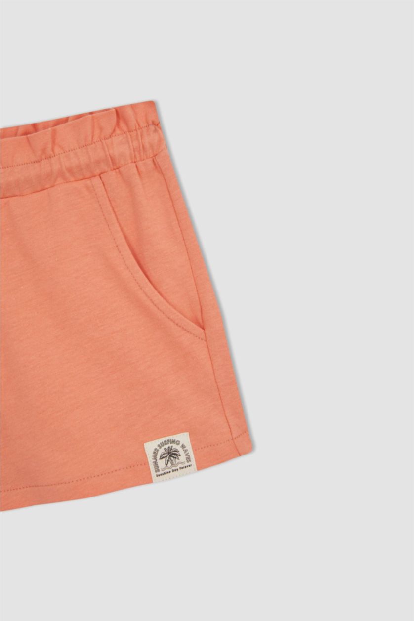 GIRLS & TEENS Salmon Paperbag Fit Shorts