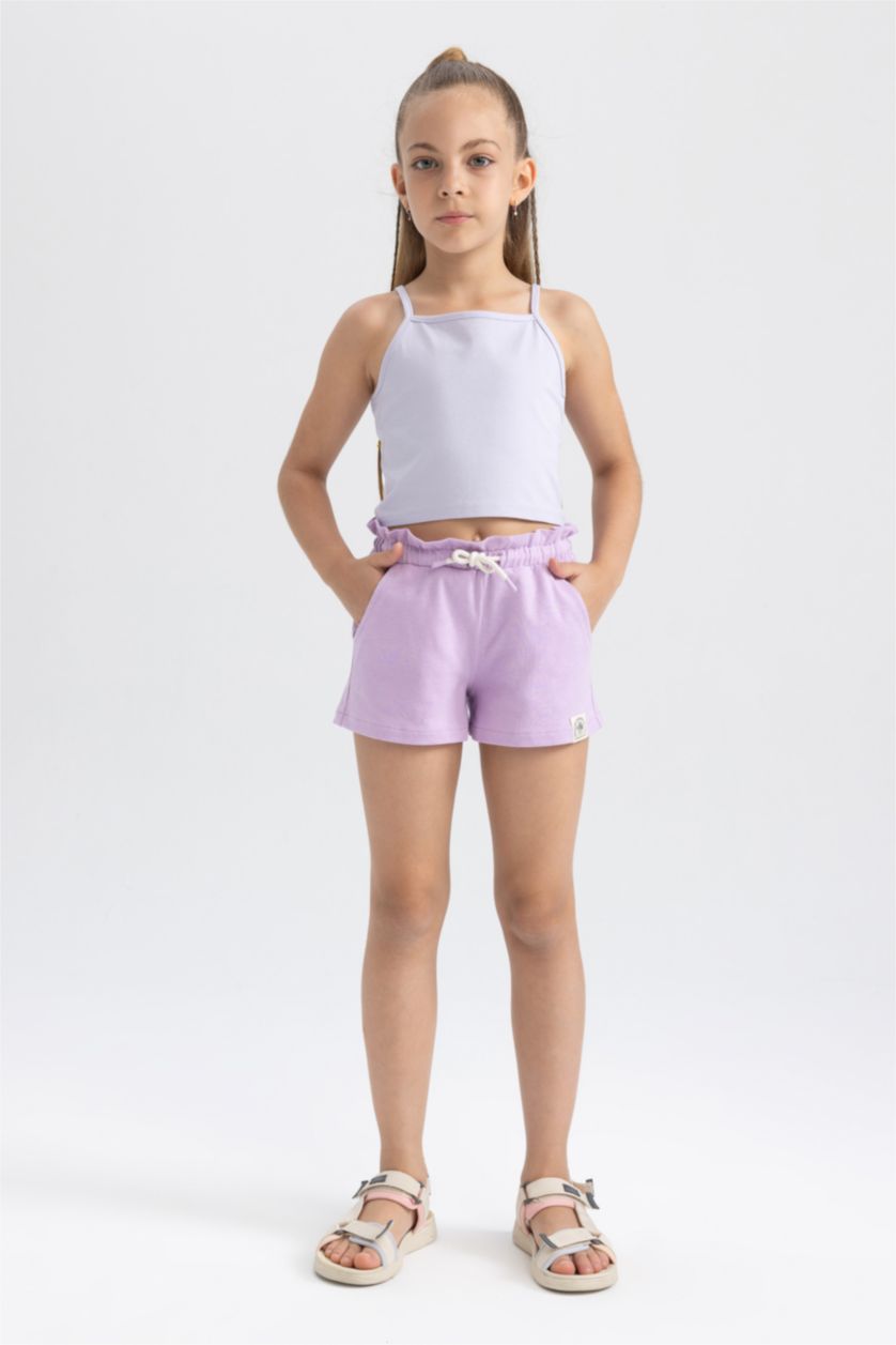 Girls & Teens Lilac Paperbag Fit Shorts