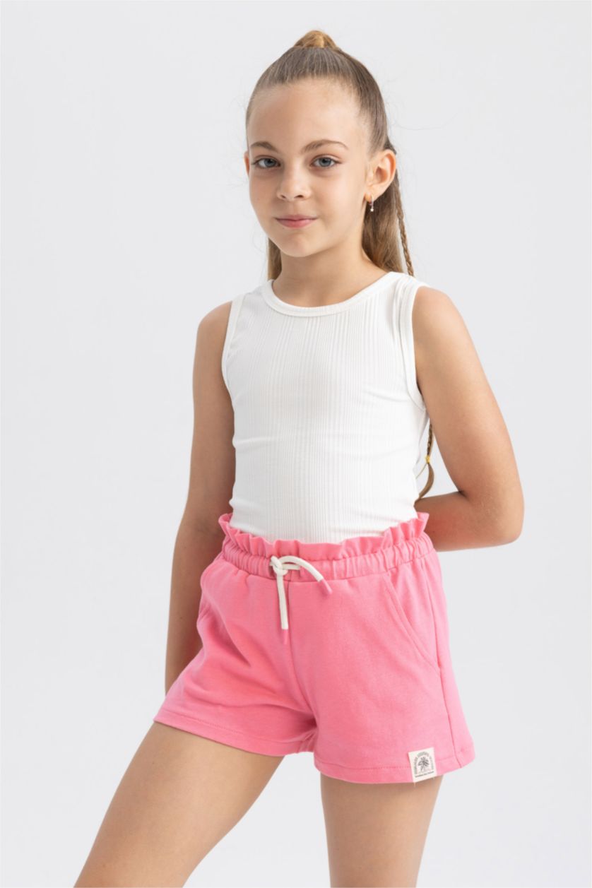 Girls & Teens Pink Paperbag Fit Shorts