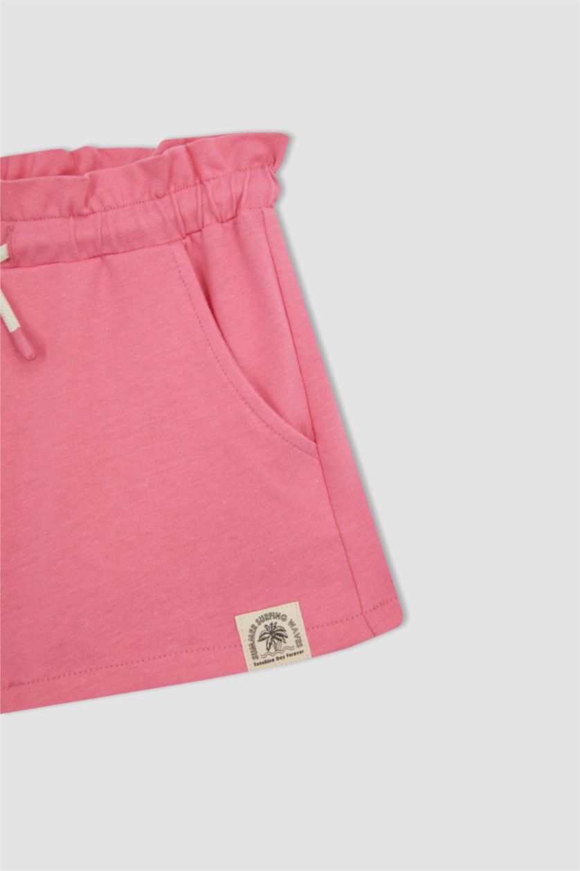 Girls & Teens Pink Paperbag Fit Shorts