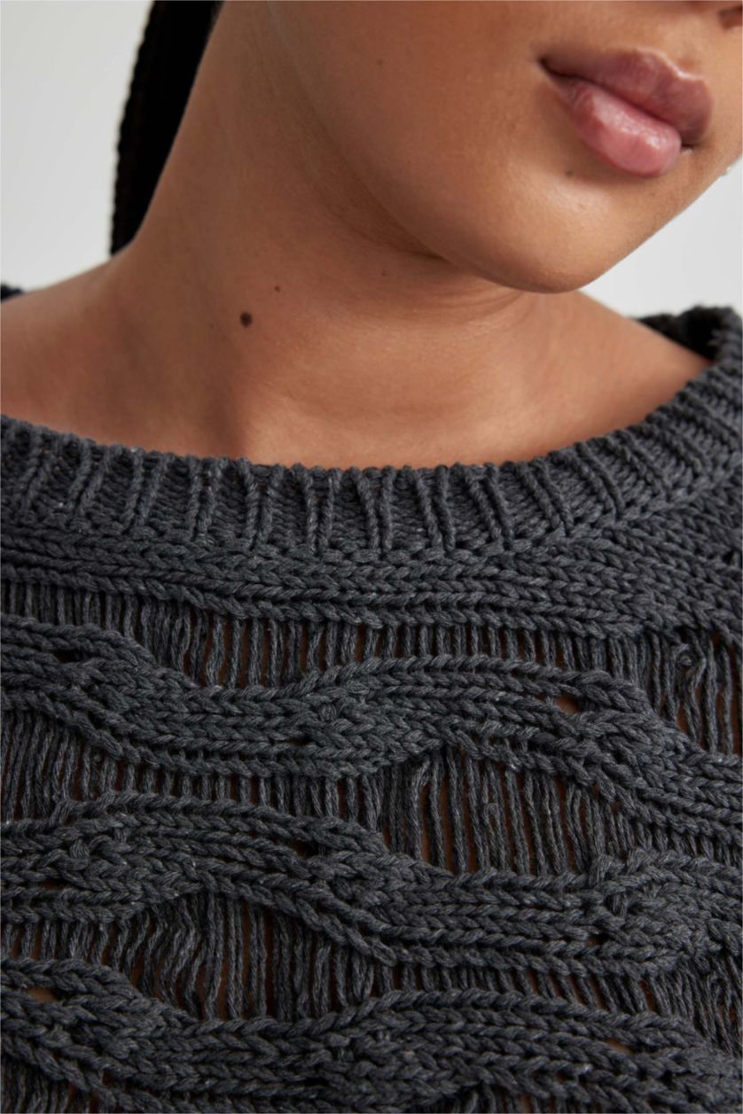 Женщины Серый Свитер стандартного кроя