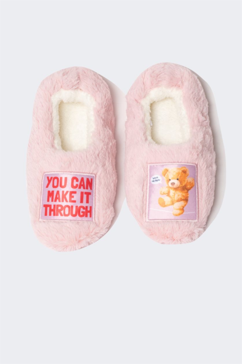 GIRLS & TEENS Pink Girl Flat Sole Slip On House Slippers