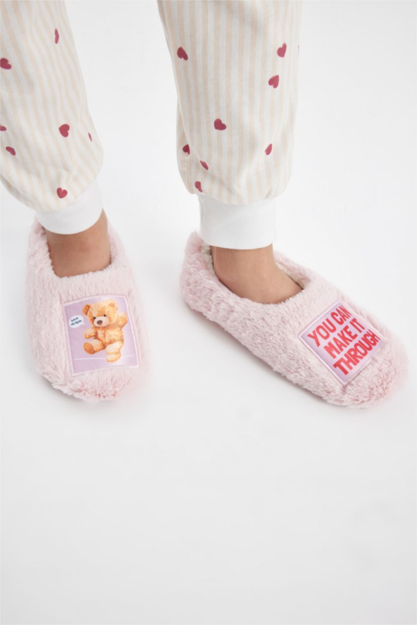 GIRLS & TEENS Pink Girl Flat Sole Slip On House Slippers